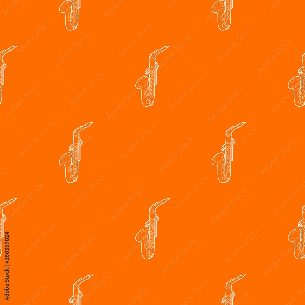 Aufkleber saxophone pattern vector orange for any web design best