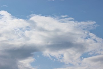 Beautiful clouds floating on the vast blue of the sky