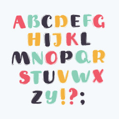 Handwriting Alphabets on white.