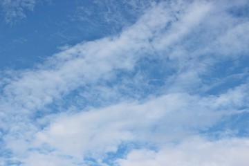Beautiful clouds floating on the vast blue of the sky