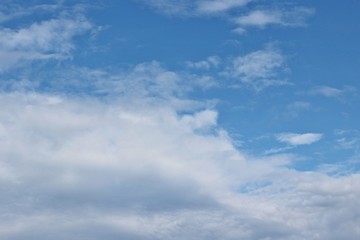 Beautiful clouds floating on the vast blue of the sky