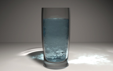 Glass with the water made in 3D Render