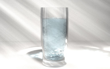Glass with the water made in 3D Render