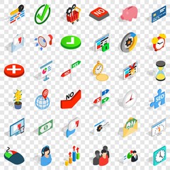 Usage icons set. Isometric style of 36 usage vector icons for web for any design