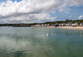  Cancale, fishing port and famous oysters production town located at the western end of the bay of...