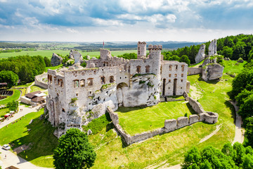 Obraz premium medieval castle ruins located in Ogrodzieniec, Poland