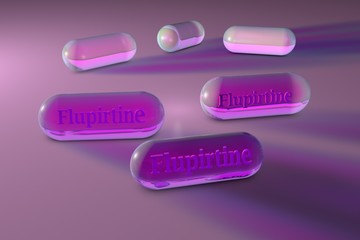 Flupirtine is a centrally-acting, non-opioid analgesic. It is used to treat acute, post-operative and chronic pain. Medical background. 3d illustration