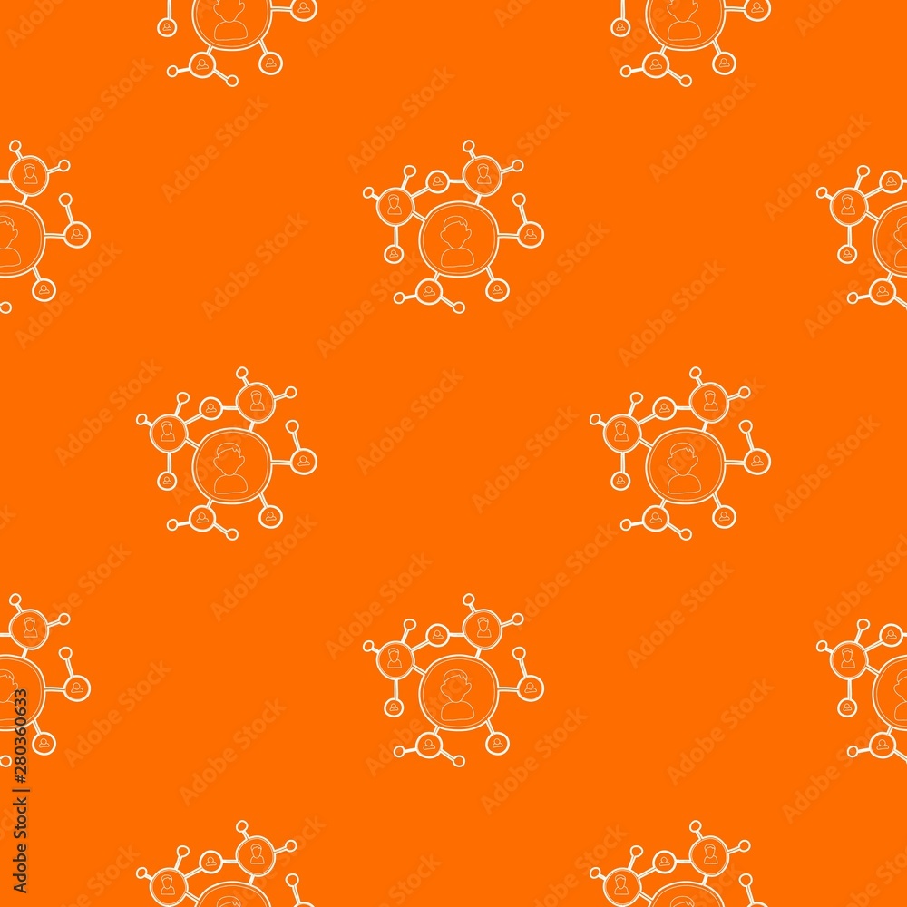 Poster connection pattern vector orange for any web design best