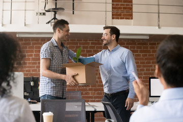 Friendly company ceo is welcoming new employee