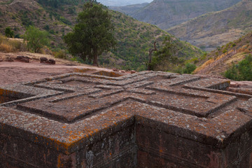 Iglesia Bete Georgis (San Jorge), Iglesias de Lalibela, Lalibela, Etiopia, Africa