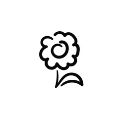 Hand drawn flower. Simple vector icon