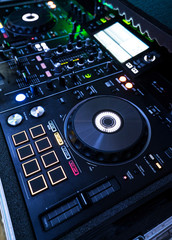 DJ mixer on the table