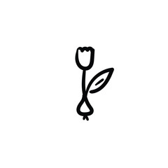 Hand drawn flower. Simple vector icon