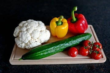 colorful fresh vegetables for healthy cooking at home