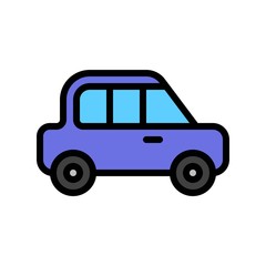 Editable stroke icons of car transport in flat design.