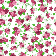 Abstract seamless pattern of cute hand painted flowers - 280362201