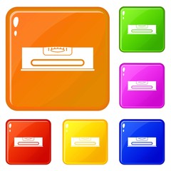 Obraz premium Building level icons set collection vector 6 color isolated on white background