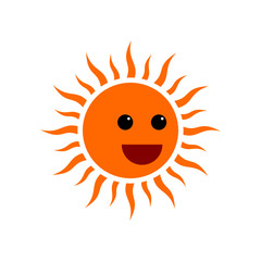 Sunny cartoon vector. Sunny weather icon concept illustration. Isolated on white background