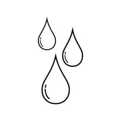 Water drop icon vector. Black line water drop symbol concept for web and mobile