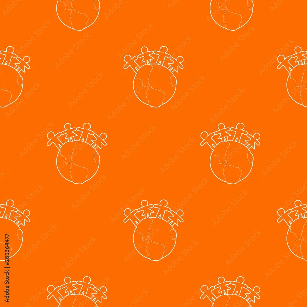Poster globe pattern vector orange for any web design best