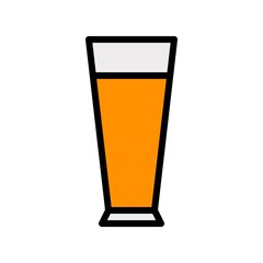 food editable stroke icon of juice glass in filled design.