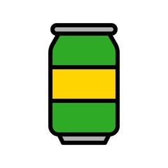 food editable outline icon of glass can in filled design.