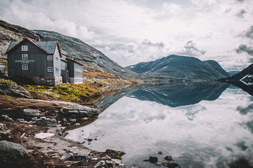 panoramic view of mountains in norway