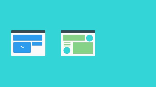Back link building, seo and content marketing concept, animated video clip.