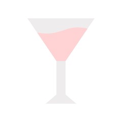 alcohol wine glass beverage flat design icon.