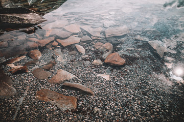 Rocks in the clear water