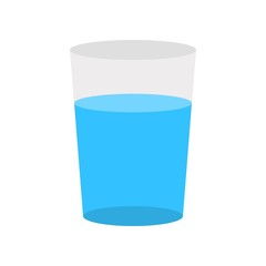 healthy natural juice or water beverage flat design icon.