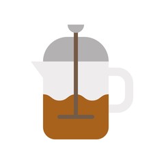 cappuccino coffee or tea maker  beverage flat design icon.