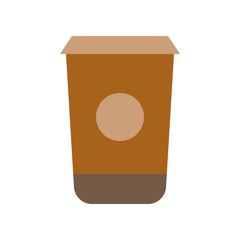 chocolate shake juice cup or glass beverage flat design icon.