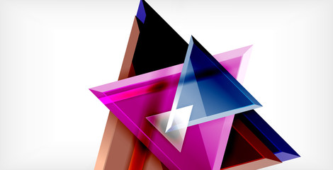 Glossy shiny triangles background