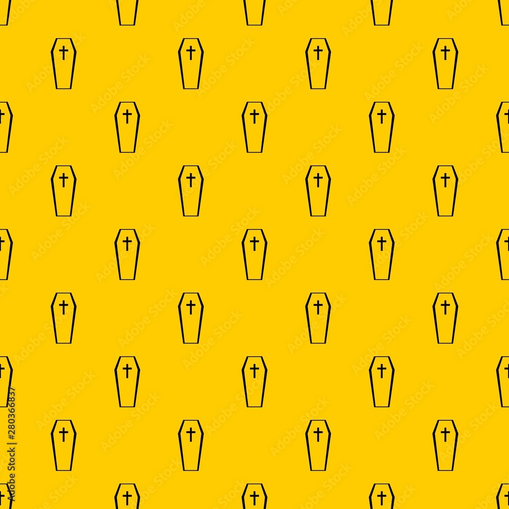 Poster coffin pattern seamless vector repeat geometric yellow for any design