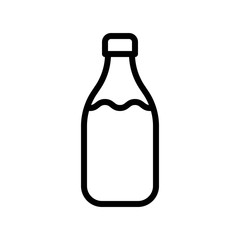 drink and beverage storage bottle with lid editable outline icon.