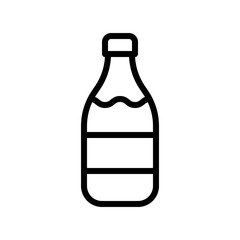 drink and beverage storage bottle with lid editable outline icon.