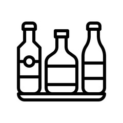 drink and beverage storage bottle with lid  editable outline icon.