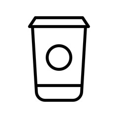chocolate shake juice cup or glass beverage editable outline icon.