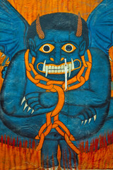 Frescos en la Iglesia de Ragel, Monte Entoto, Addis Abeba, Etiopia, Africa
