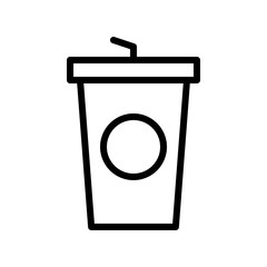 chocolate shake juice cup or glass beverage editable outline icon.