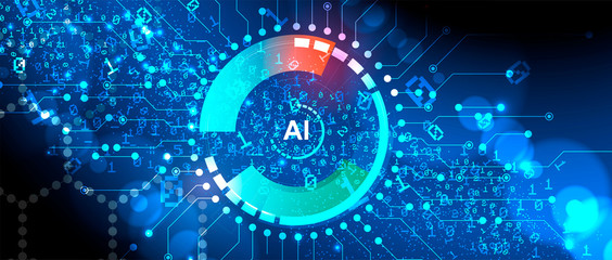 Artificial intelligence. Technology web background. Virtual concept