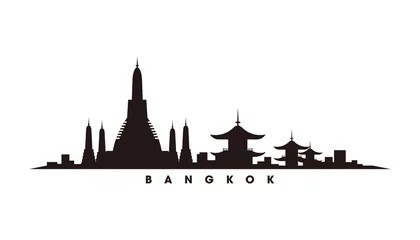 Foto op Canvas Bangkok skyline and landmarks silhouette vector © winner creative
