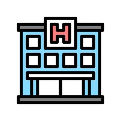 building editable stroke icon of hospital in filled design.