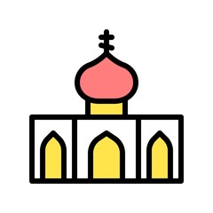 holy church building editable stroke icon in filled design.