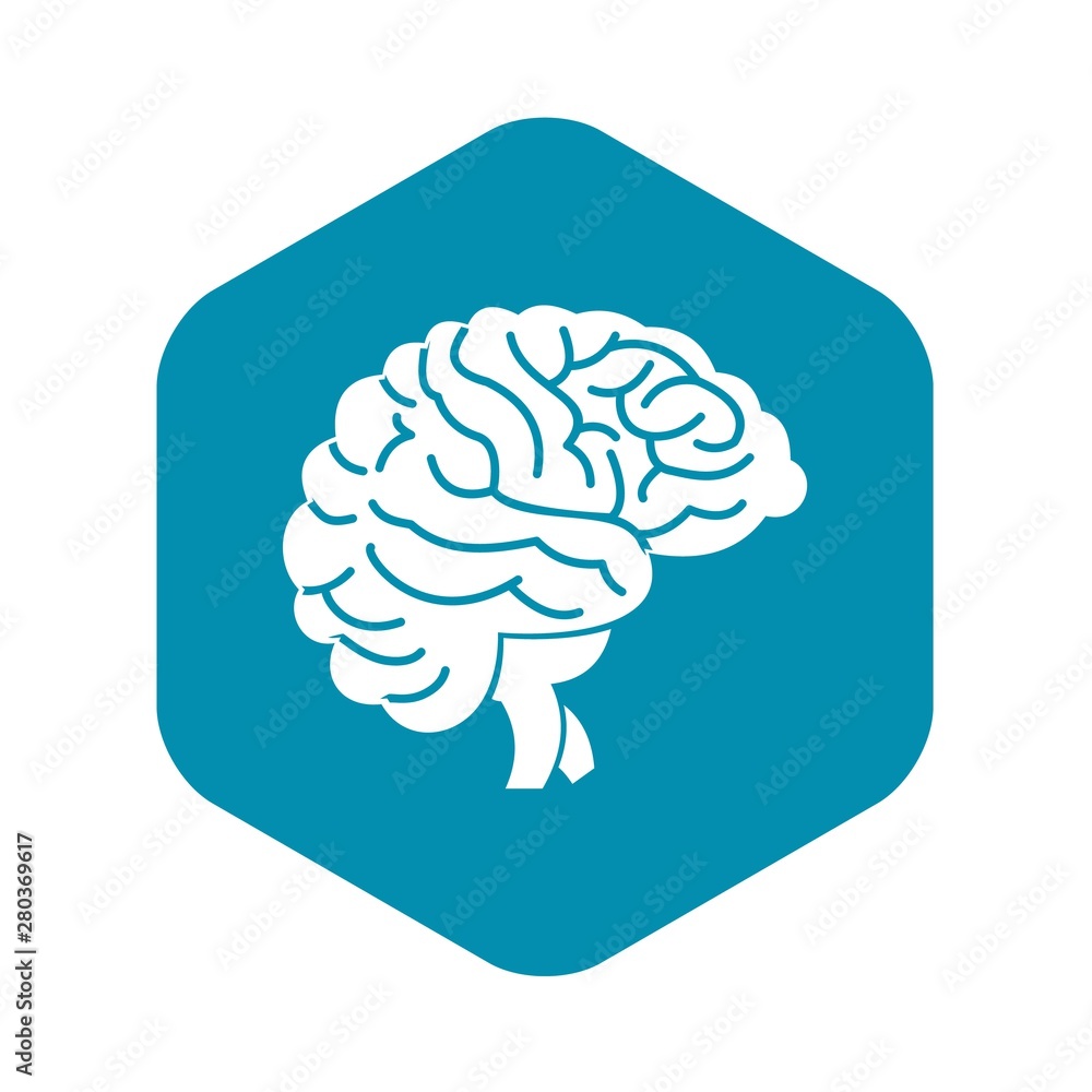 Poster brain icon. simple illustration of brain vector icon for web