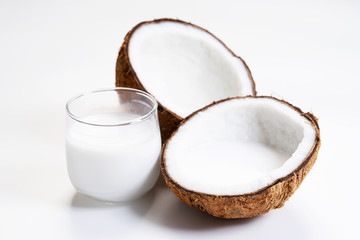 Coconut with hard shell and coconut milk