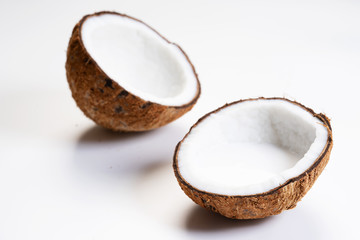 Coconut with hard shell and coconut milk