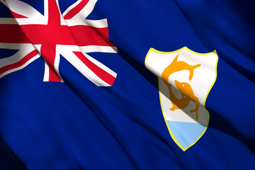 Anguilla flag waving