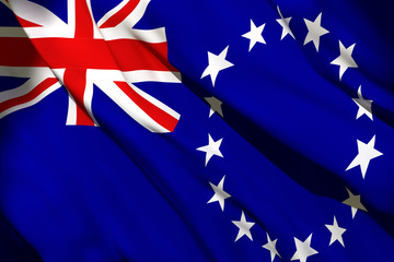 Cook Islands flag waving
